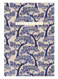 Картичка за рожден ден - Сини дървета